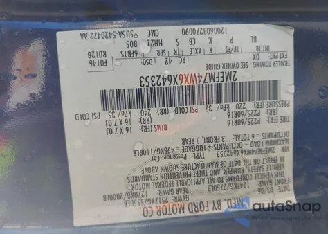 2006 Mercury Grand Marquis Gs z USA, uszkodzony, nr VIN 2MEFM74WX6X642353